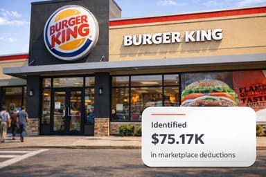 Gross-to-net payout waterfall for restaurant third-party delivery revenue with commissions, promos, tax, and actual payout